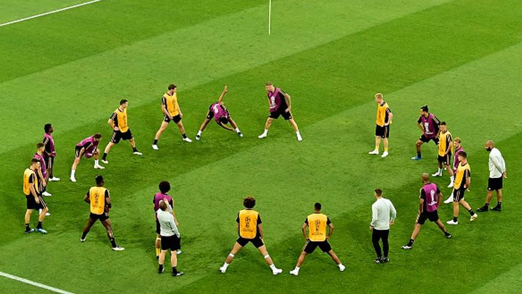 Timnas Belgia saat latihan jelang Piala Dunia 2018. Copyright: © Getty Images