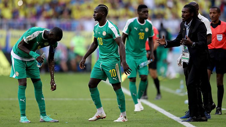 Timnas Senegal saat melakoni laga terakhir melawan Kolombia. Copyright: © Getty Images