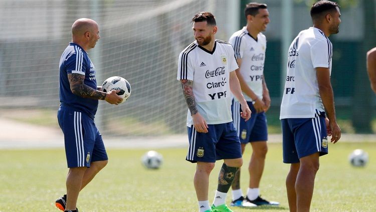 Latihan Timnas Argentina jelang laga melawan Prancis. Copyright: © Sportbible