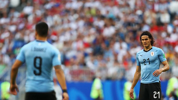 Edinson Cavani (kanan) striker Timnas Uruguay. Copyright: © Getty Images