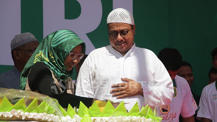 Chairul Basalamah saat menghadiri acara halal bihalal pada Jumat (29/06/18). Copyright: © Fitra Herdian/Indosport