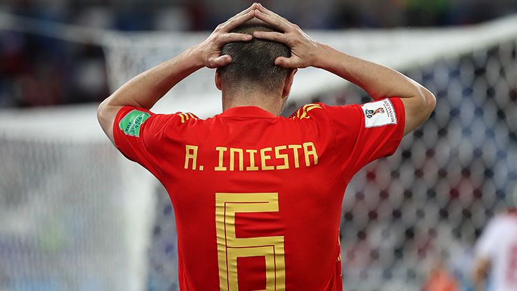 Andres Iniesta memutuskan untuk pensiun dari Timnas Spanyol setelah tersingkir di Piala Dunia 2018.  Copyright: © Getty Images