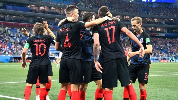 Kroasia merayakan gol Mario Mandzukic. Copyright: © Getty Images