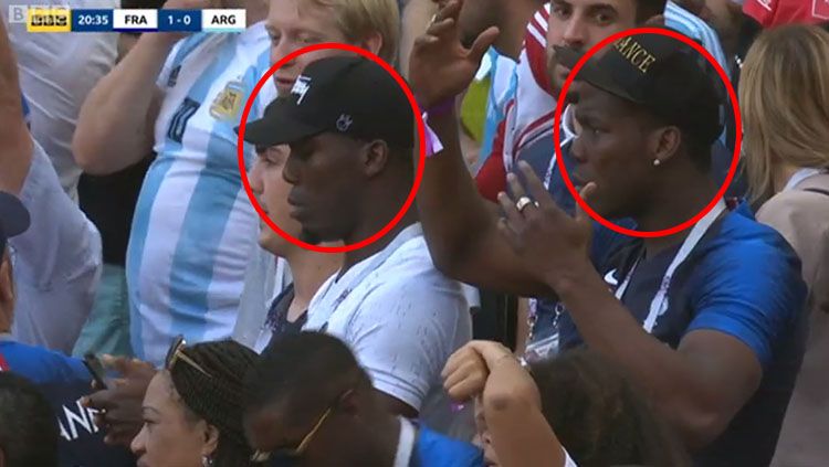 Saudara Pogba yang kesal saat melihat pertandingan Prancis vs Argentina. Copyright: &copy; BBC