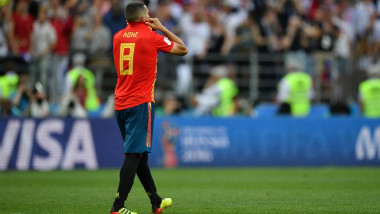 Salah satu gelandang Spanyol, Koke merasa sedih usa tersingkir dari Piala Dunia 2018. Copyright: © Getty Images