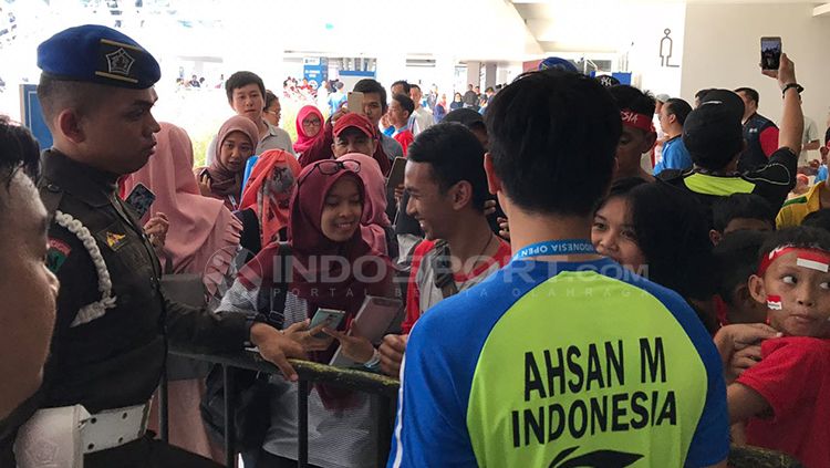 Mohammad Ahsan di Istora Senayan, Jakarta. Copyright: © Petrus Manus Da' Yerimon/INDOSPORT