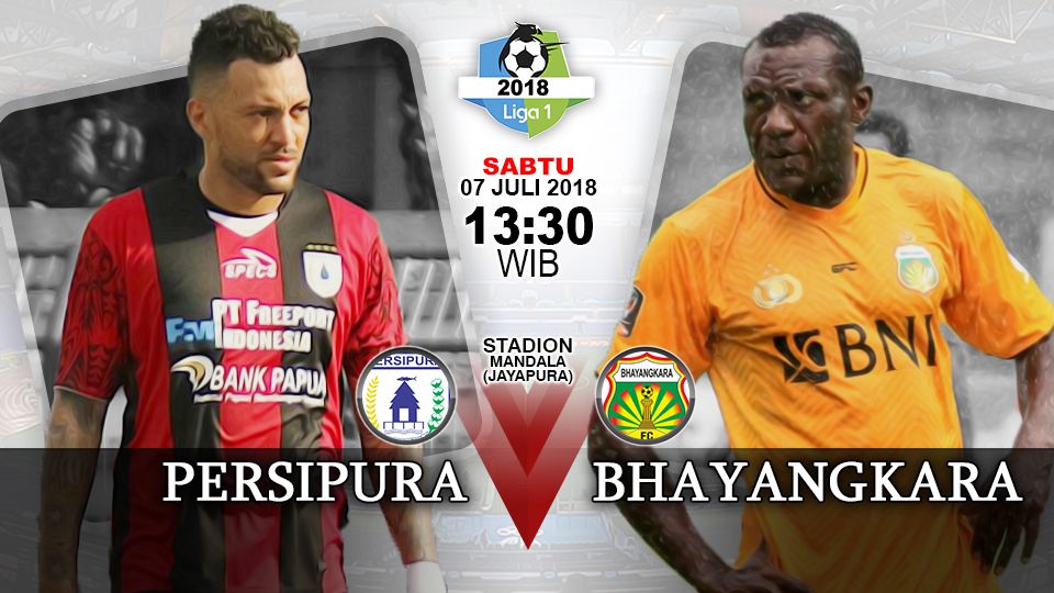 Persipura Jayapura vs Bhayangkara FC menghiasi pekan ke-14 Liga 1 2018. Copyright: © INDOSPORT