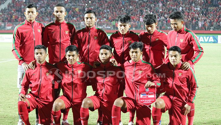 Starting eleven Timnas Indonesia U-19. Copyright: © Fitra Herdian/INDOSPORT