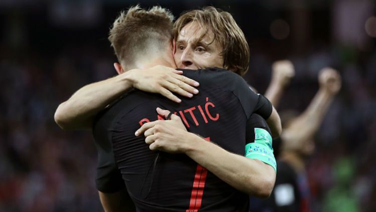 Dua bintang Kroasia di Piala Dunia 2018, Ivan Rakitic dan Luka Modric. Copyright: © Getty Images