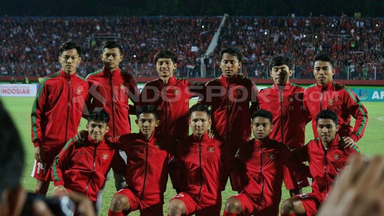 Skuat Timnas Indonesia U-19 yang menghadapi Vietnam U-19 di laga penyisihan Grup A Piala AFF U-18 2018. Copyright: © Fitra Herdian/INDOSPORT