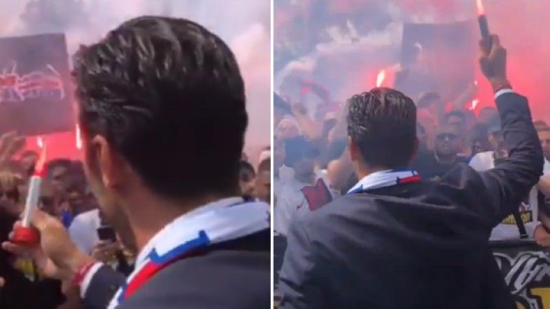 Buffon nyalakan flare di Parc des Princes Copyright: &copy; Sportbible.com