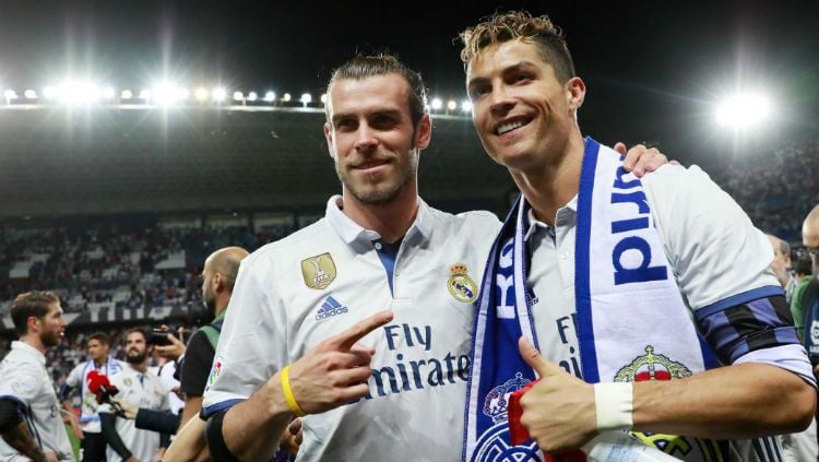 Gareth Bale (kiri) dan Cristiano Ronaldo saat masih bersama-sama di Real Madrid. Copyright: © Eurosport
