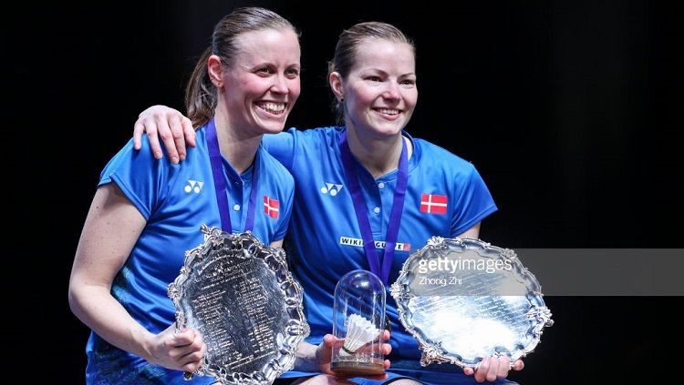 Mantan ganda putri Denmark yang kini sudah resmi menikah Kamilla Rytter Juhl dan Christinna Pedersen telah dikaruniai dua anak. Copyright: © Getty Images