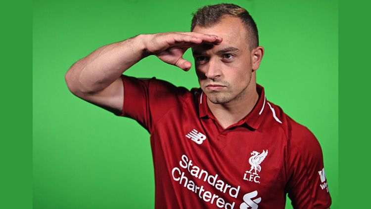 Xherdan Shaqiri bintang rekrutan baru Liverpool. Copyright: © Indosport.com