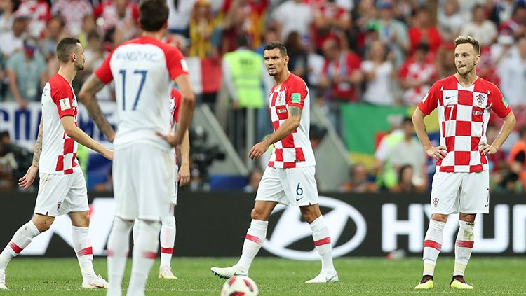 Para pemain Kroasia usai laga final Piala Dunia 2018. Copyright: © Getty Images