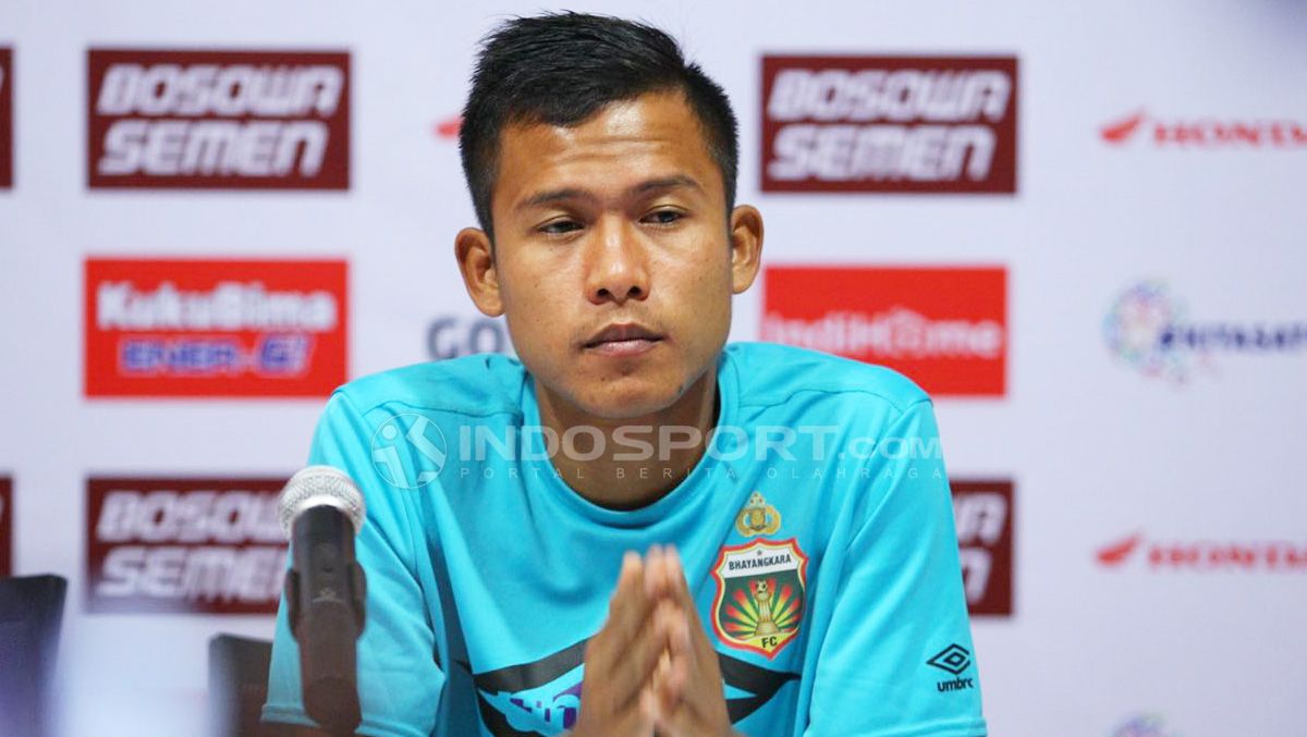 Gelandang Bhayangkara FC, Wahyu Subo Seto. Copyright: © Wira Wahyu Utama/Indosport.com