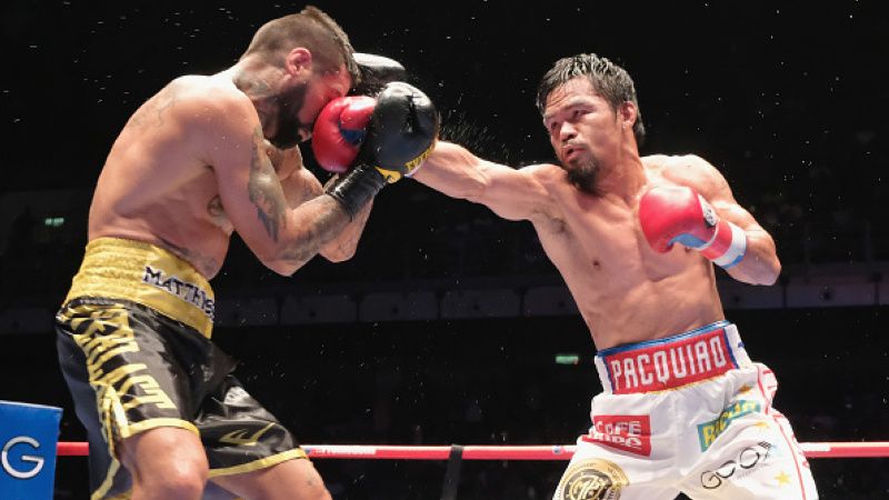Lucas Matthysse (kiri) saat melawan Manny Pacquiao Copyright: © Getty Images