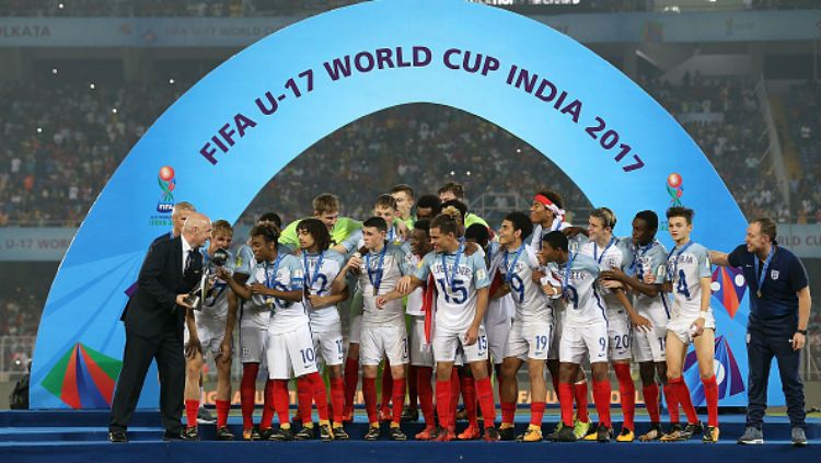 Timnas Inggris U-17 yang berhasil menjuarai Piala Dunia U-17 2017. Copyright: © INDOSPORT