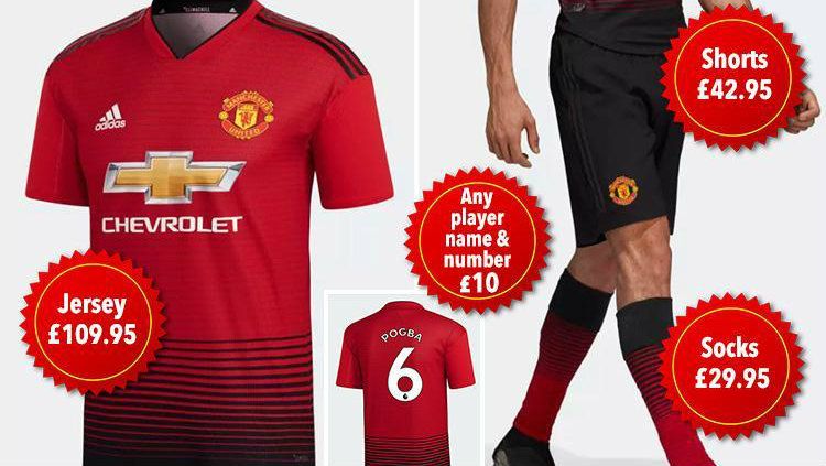 Rincian harga jersey terbaru Manchester United Copyright: © The Sun