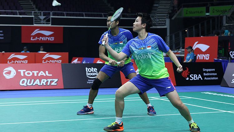 Pasangan ganda campuran Indonesia, Tontowi Ahmad/ Liliyana Natsir berhasil melangkah ke semifinal. Copyright: © HUMAS PBSI