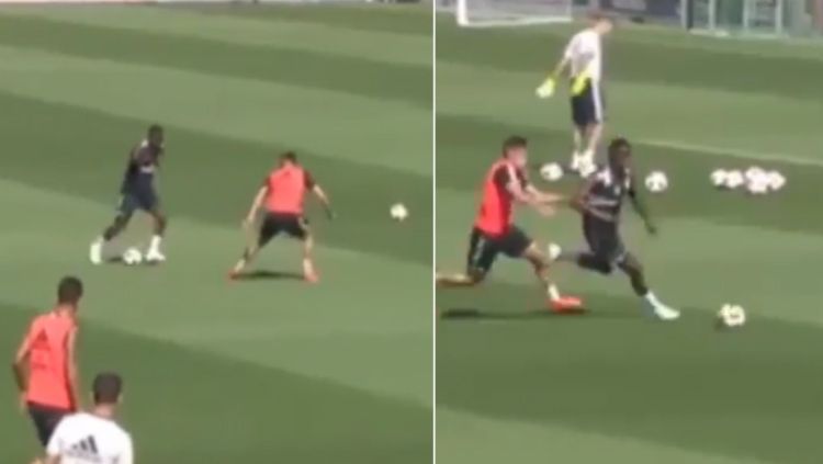 Aksi memukau Vinicuis Junior di sesi latihan Real Madrid. Copyright: © Sportbible