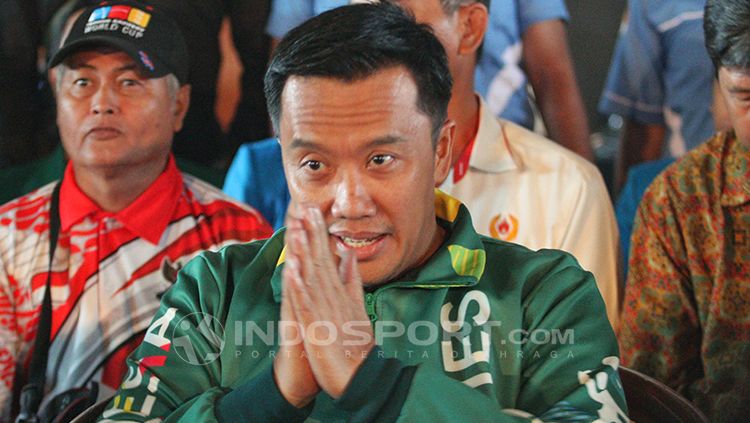 Menpora Imam Nahrawi saat menghadiri acara pelantikan DPD KNPI. Sabtu (21/7/18). Copyright: © Fitra Herdian/INDOSPORT