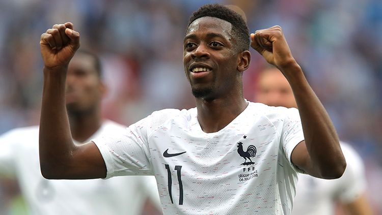 Ousmane Dembele saat tampil di Piala Dunia 2018 bersama Prancis. Copyright: © Getty Images
