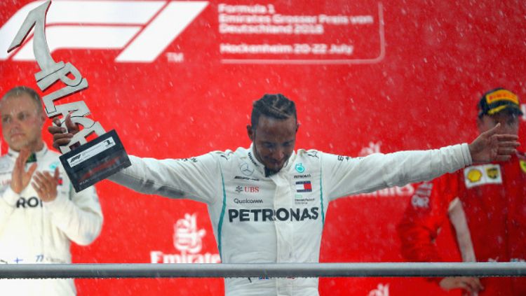 Lewis Hamilton sudah mencatatkan empat kali kemenangan di F1 GP Jerman. Copyright: © Getty Images