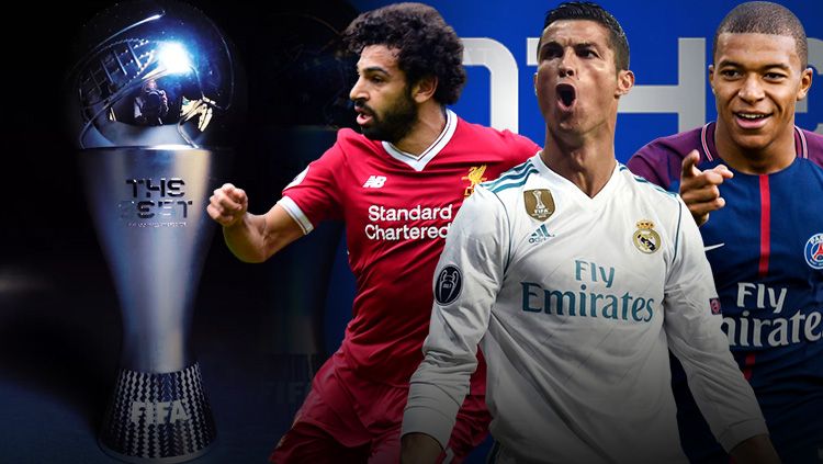 Muhammed Salah, Cristiano Ronaldo, dan Kylian Mbappe masuk dalam daftar pemain terbaik FIFA 2018. Copyright: © INDOSPORT