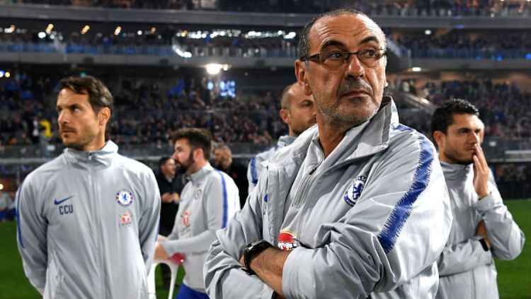 Pelatih Chelsea, Maurizio Sarri. Copyright: © Getty Images