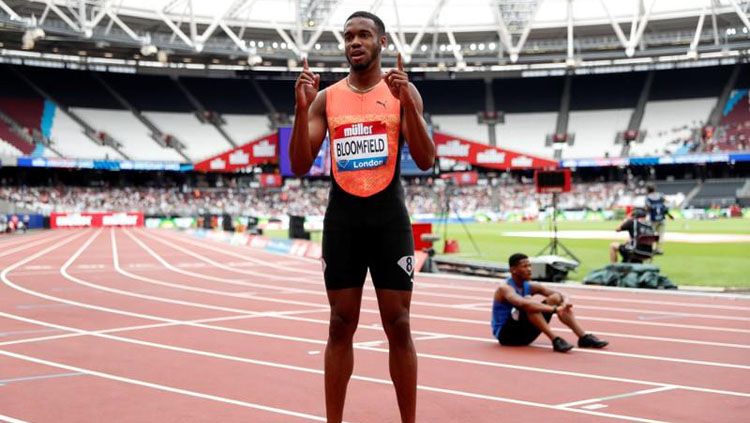 Pelari tercepat kedua setelah Usain Bolt asal Jamaika, Akeem Bloomfied. Copyright: © Reuters