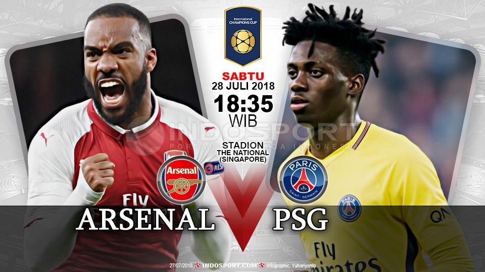 Susunan Pemain Pertandingan ICC 2018: Arsenal vs PSG - INDOSPORT