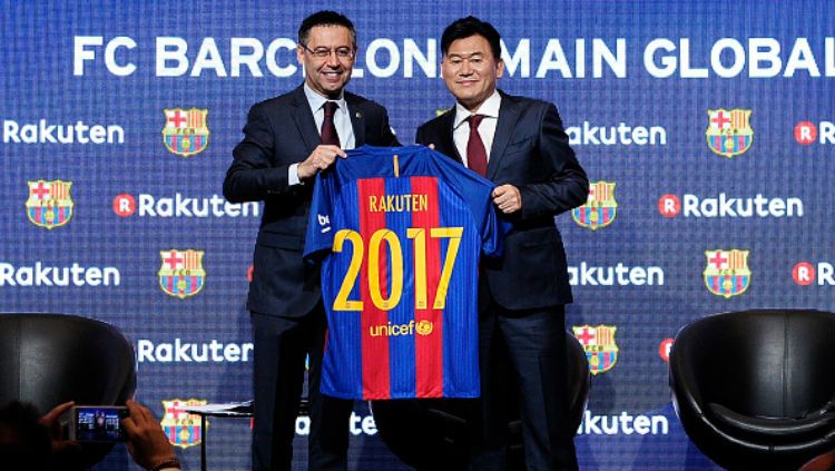 Barcelona jalin kerja sama dengan Rakuten. Copyright: © Getty Images