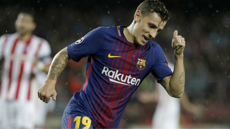 Lucas Digne saat masih menjadi pemain Barcelona. Copyright: © Sport English