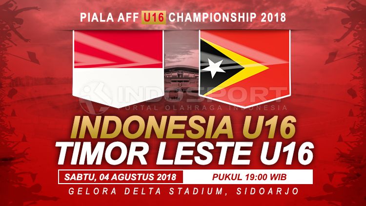 Indonesia U16 vs Timor Lester U16. Copyright: © INDOSPORT