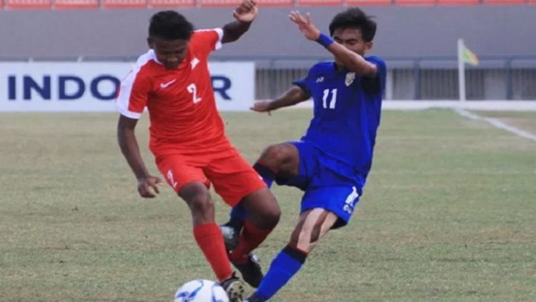 Thailand vs Singapura dalam Piala AFF U-16. Copyright: © Aseanfootball.org