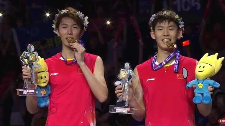 Dominasi wakil Indonesia di ganda putra buat media China 'remehkan' wakilnya bisa raih medali emas di Olimpiade Tokyo 2020 yang akan digelar pada tahun 2021. Copyright: © badminton