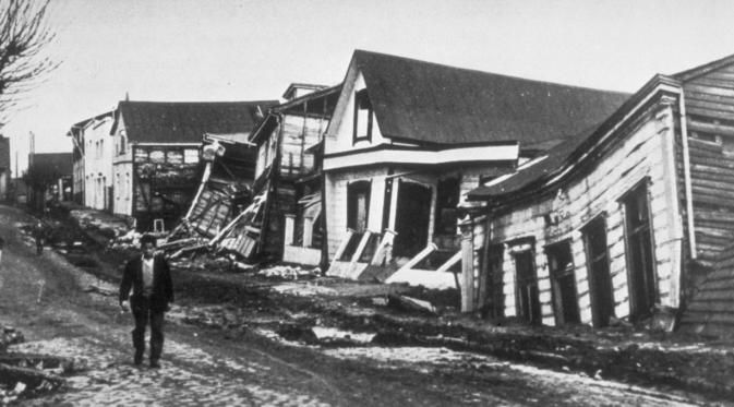 Kondisi Chile usai gempa bumi tahun 1960. Copyright: © Wikipedia