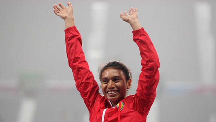 Atlet atletik putri Indonesia, Maria Londa. Copyright: © Getty Images