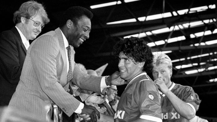 Pele dan Diego Maradona. Copyright: © Getty Images