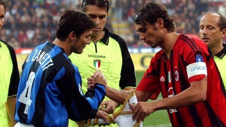Pemain Legendaris Seri A, Javier Zanetti dan Paolo Maldini Copyright: © Sempre Milan