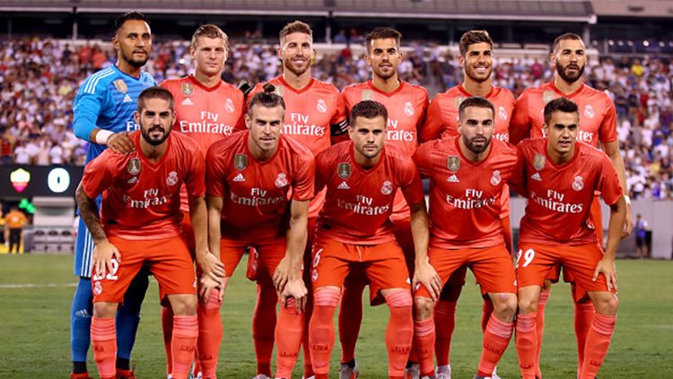 Skuat Real Madrid saat menghadapi AS Roma di ICC 2018. Copyright: &copy; Getty Images