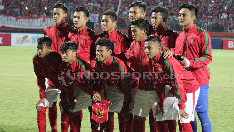 Timnas Indonesia U-16 saat berlaga di ajang Piala AFF U-16 2018. Copyright: © Fitra Herdian/Indosport