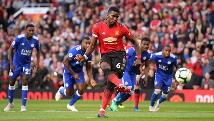 Paul Pogba cetak gol pembuka bagi Setan Merah. Copyright: © Getty Images