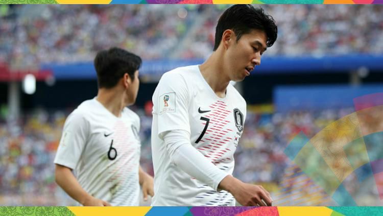Bintang Timnas Korea Selatan, Son Heung-min saat bermain di Piala Dunia 2018. Copyright: © Getty Images