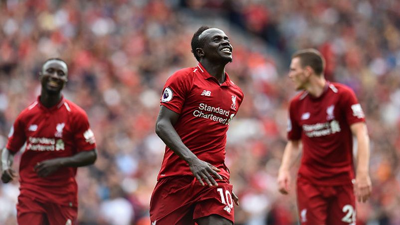 Sadio Mane merayakan gol keduanya ke gawang West Ham United Copyright: © Getty Images