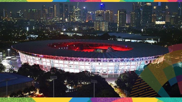 Stadion Utama Gelora Bung Karno tampak atas di malam hari, yang akan jadi venue pembukaan Asian Games 2018. Copyright: © INDOSPORT