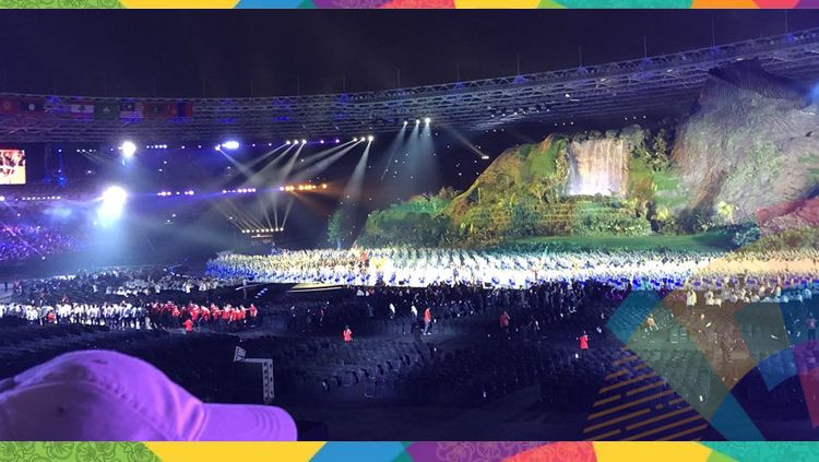 Kemeriahan dan kemegahan pembukaan Asian Games 2018. Copyright: © INDOSPORT