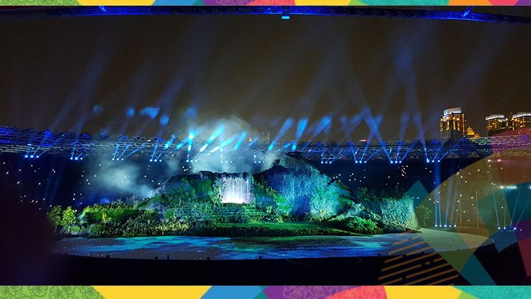 Kemegahan dan kemeriahan pembukaan Asian Games 2018. Copyright: © INDOSPORT