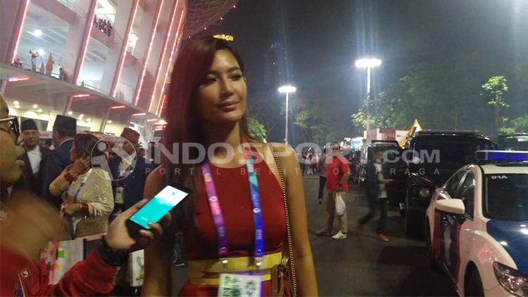 Maria Selena puji kemegahan acara pembukaan Asian Games 2018. Copyright: &copy; Petrus Manus/INDOSPORT